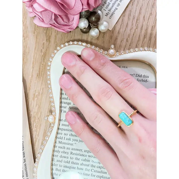 Turquoise Petite Rectangle Ring