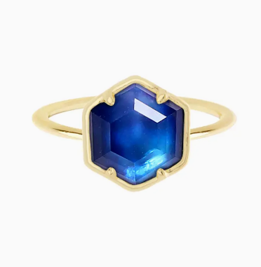 Labradorite Doublet Hexagon Ring