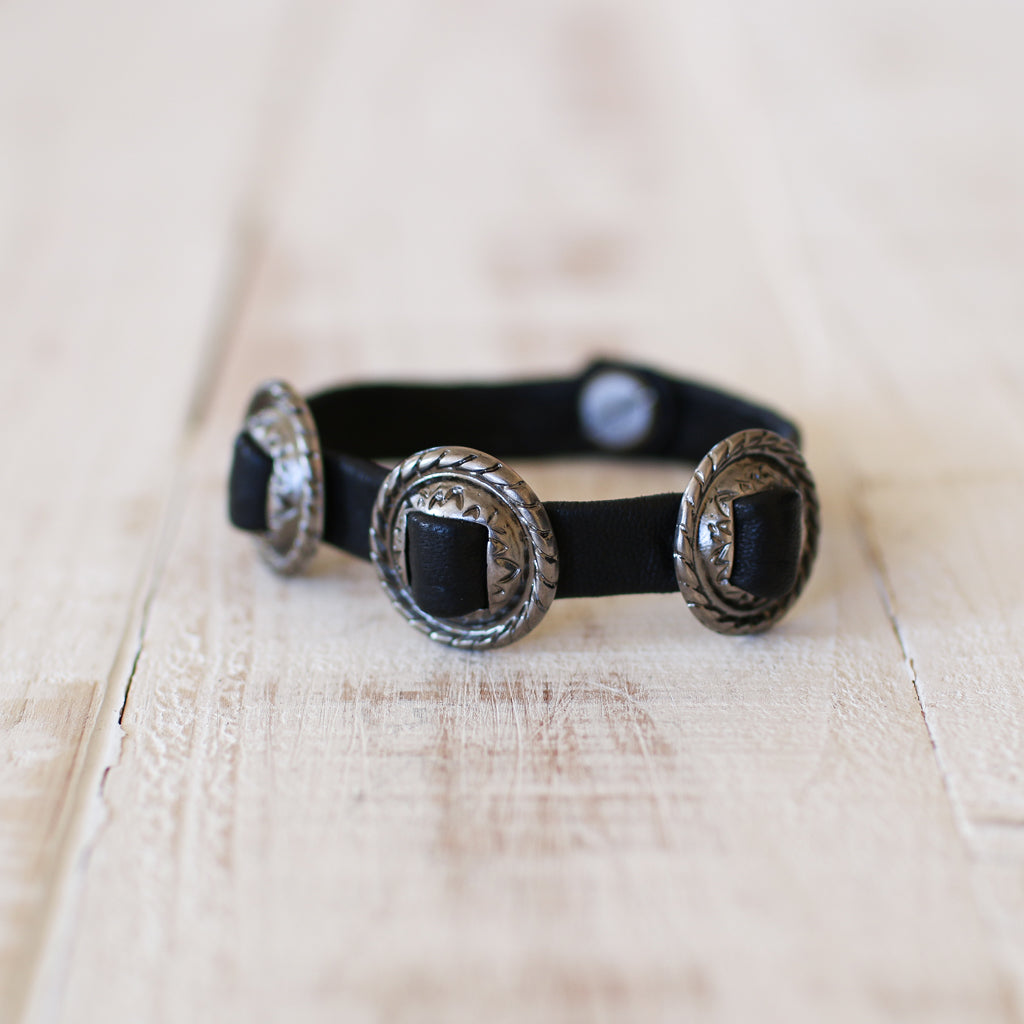 Leather hot sale concho bracelet