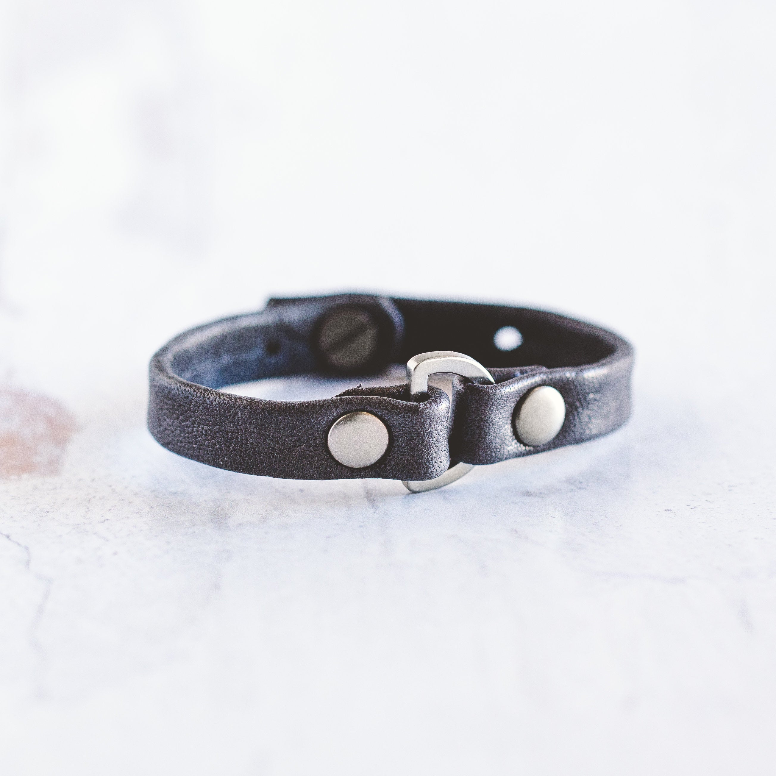 Handmade women jewelry bracelets cuff plating grey silver snakeskin